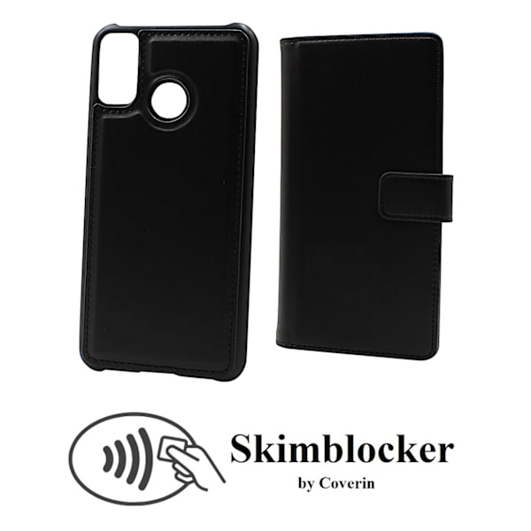 Skimblocker Magnet Wallet Huawei Honor 9X Lite (Svart)