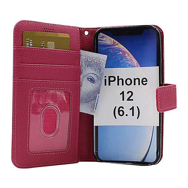 New Standcase Wallet iPhone 12 (6.1) (Svart) Lila