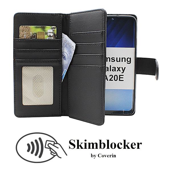 Skimblocker Samsung Galaxy A20e XL Plånboksfodral