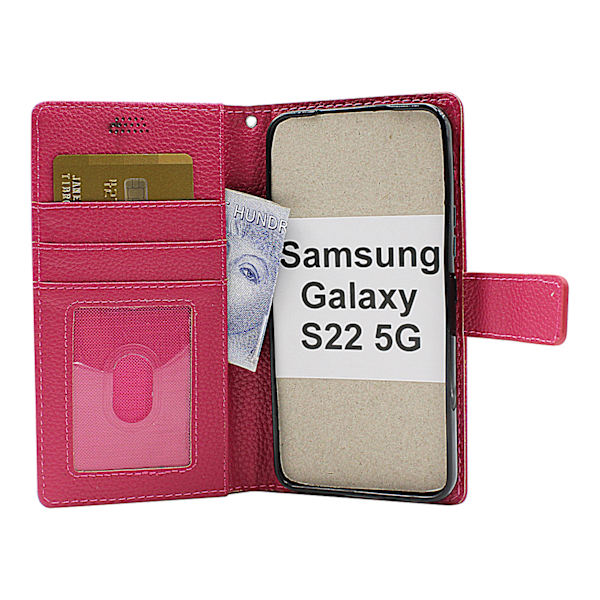 New Standcase Wallet Samsung Galaxy S22 5G Hotpink