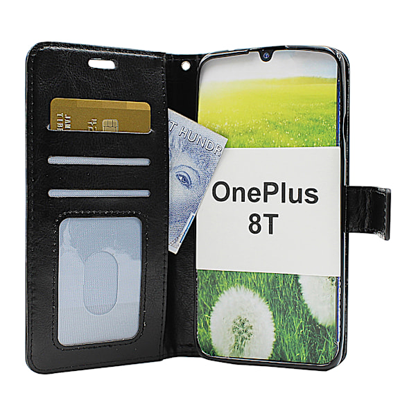 Crazy Horse Wallet OnePlus 8T (Svart) Svart