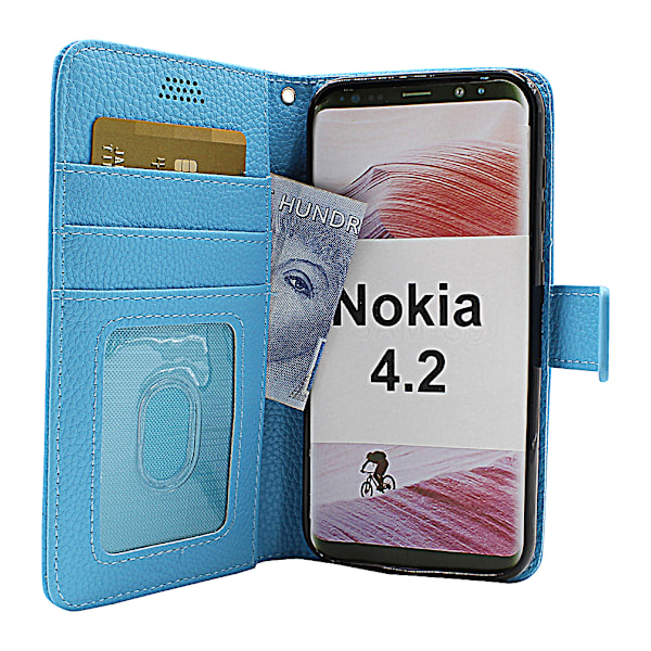 New Standcase Wallet Nokia 4.2 Ljusblå