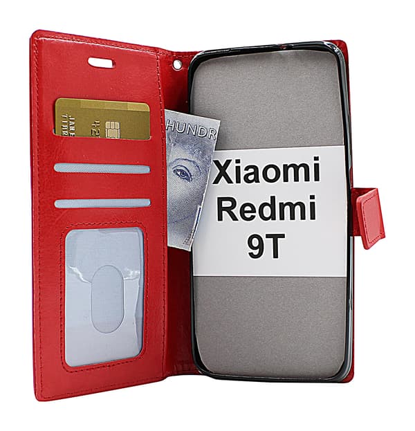 Crazy Horse Wallet Xiaomi Redmi 9T Hotpink