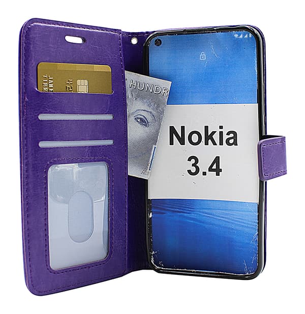 Crazy Horse Wallet Nokia 3.4 Svart