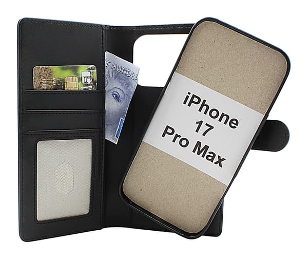 Skimblocker iPhone 17 Pro Max Magnet Plånboksfodral Svart