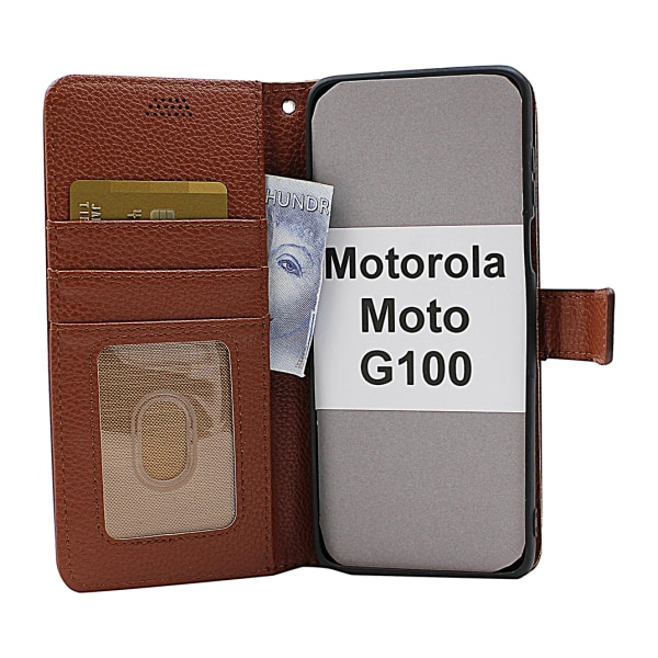 New Standcase Wallet Motorola Moto G100 Brun