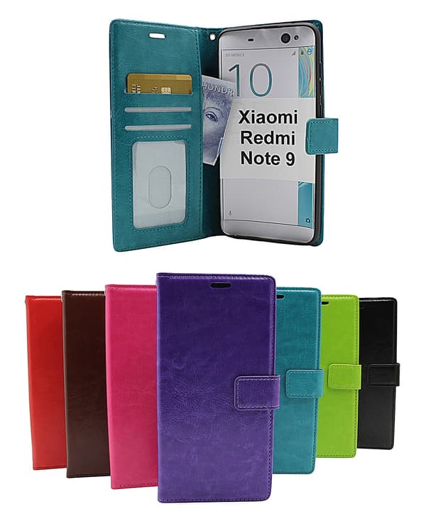 Crazy Horse Wallet Xiaomi Redmi Note 9 Brun