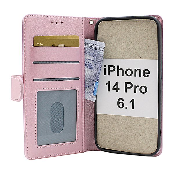 Zipper Standcase Wallet iPhone 14 Pro (6.1) Brun