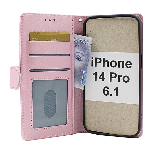Zipper Standcase Wallet iPhone 14 Pro (6.1) Grå