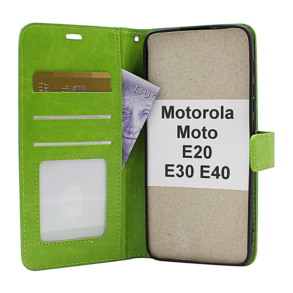 Crazy Horse Wallet Motorola Moto E20 / E30 / E40 Svart