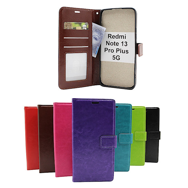 Crazy Horse Wallet Xiaomi Redmi Note 13 Pro+ 5G Grön