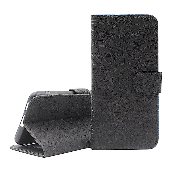 Flower Standcase Wallet iPhone 14 Pro (6.1) Grå