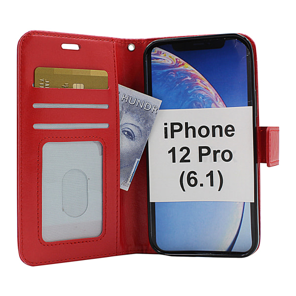 Crazy Horse Wallet iPhone 12 Pro (6.1) (Svart) Svart