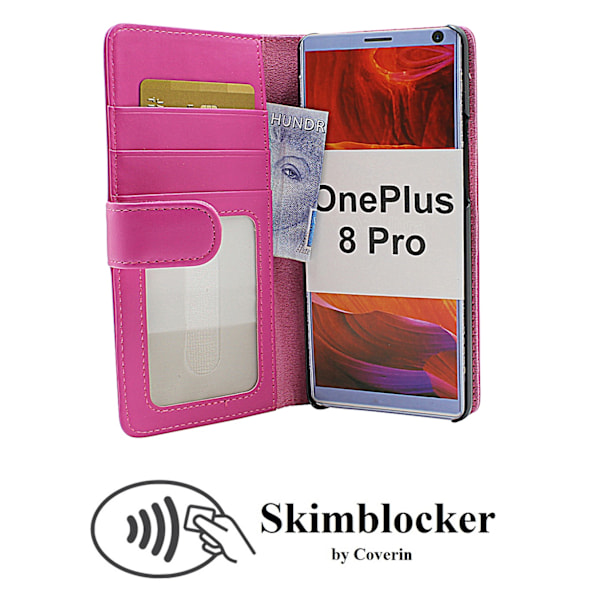 Skimblocker Plånboksfodral OnePlus 8 Pro Hotpink