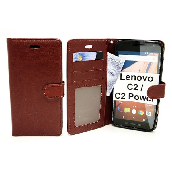 Crazy Horse Wallet Lenovo C2 Power Brun D664