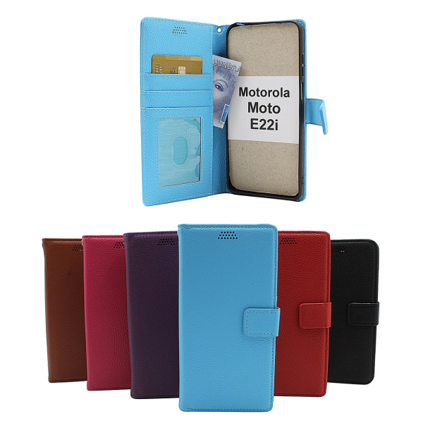 New Standcase Wallet Motorola Moto E22i Ljusblå