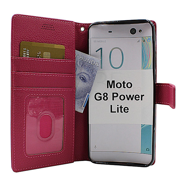New Standcase Wallet Motorola Moto G8 Power Lite Hotpink