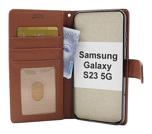 New Standcase Wallet Samsung Galaxy S23 5G Ljusblå