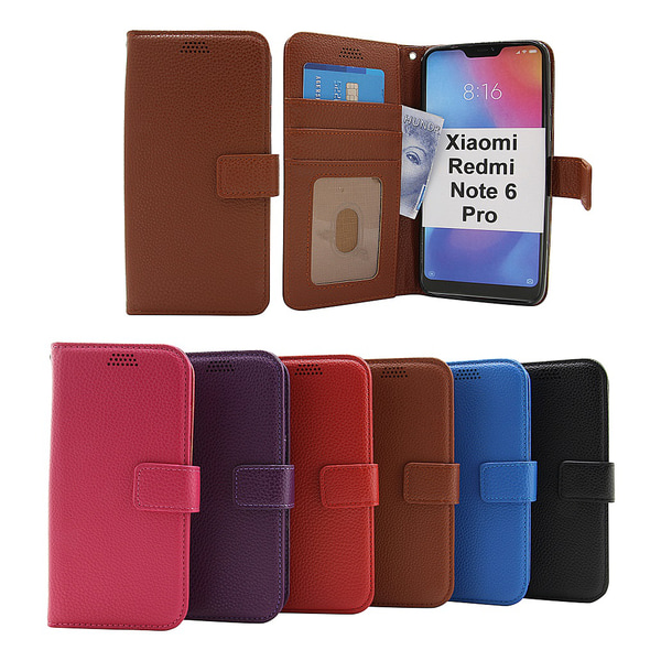 New Standcase Wallet Xiaomi Redmi Note 6 Pro Svart