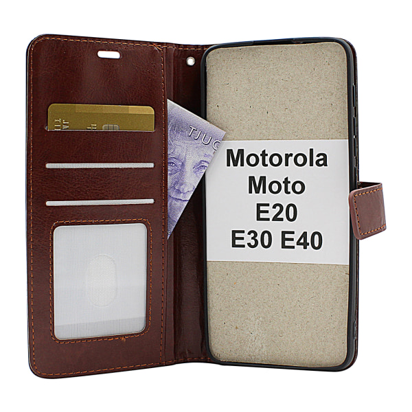 Crazy Horse Wallet Motorola Moto E20 / E30 / E40 Svart