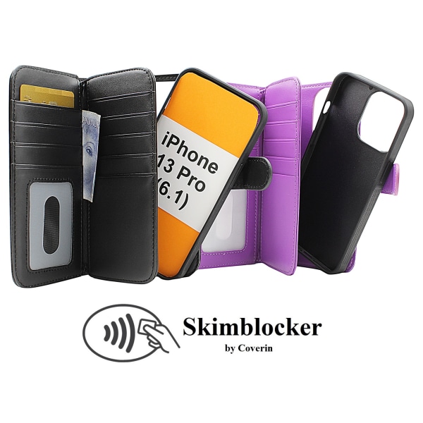 Skimblocker XL Magnet Fodral iPhone 13 Pro (6.1) Svart