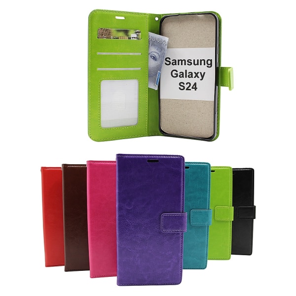 Crazy Horse Wallet Samsung Galaxy S24 5G (SM-S921B/DS) Grön