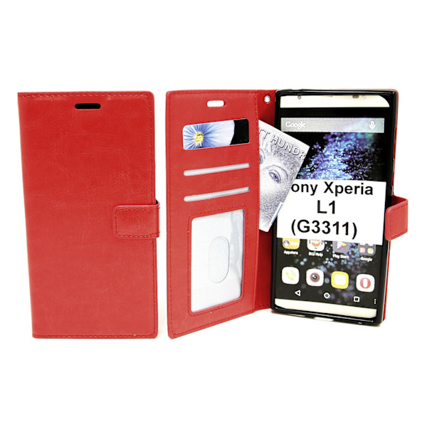 Crazy Horse Wallet Sony Xperia L1 (G3311) Röd