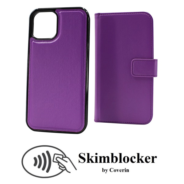 Skimblocker Magnet Fodral iPhone 12 (6.1) Lila