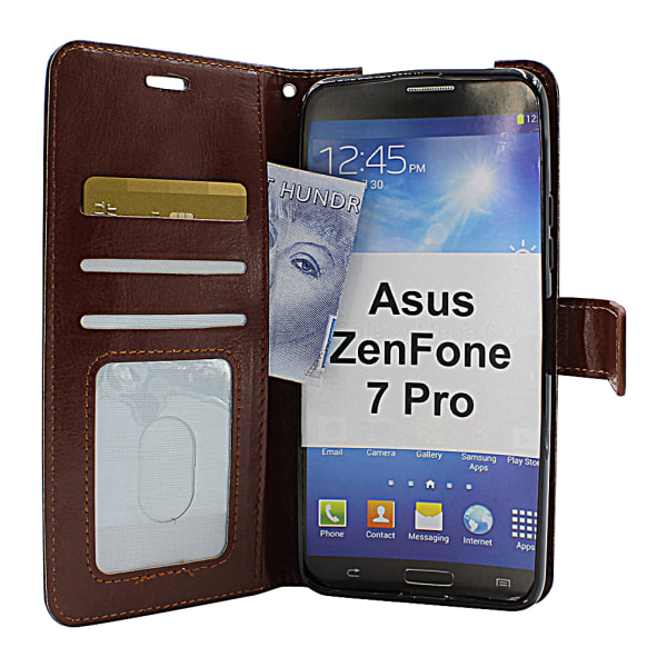 Crazy Horse Wallet Asus ZenFone 7 Pro (ZS671KS) (Svart) Brun