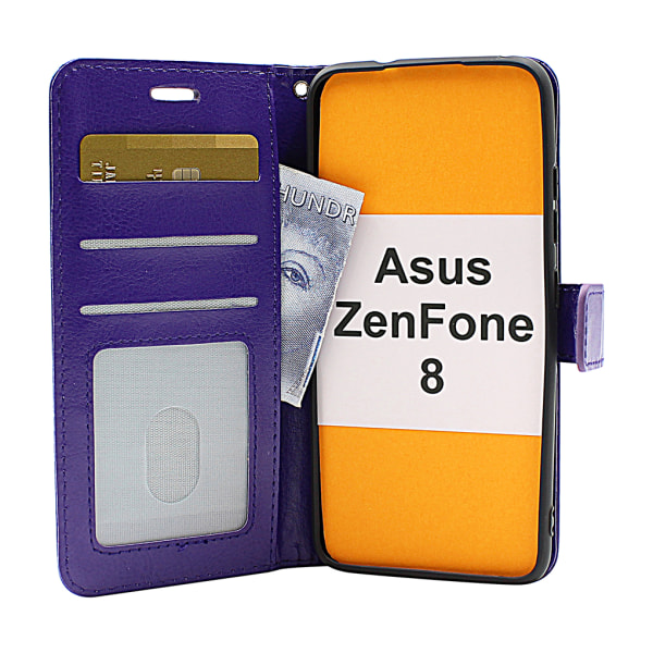 Crazy Horse Wallet Asus ZenFone 8 (ZS590KS) Lila