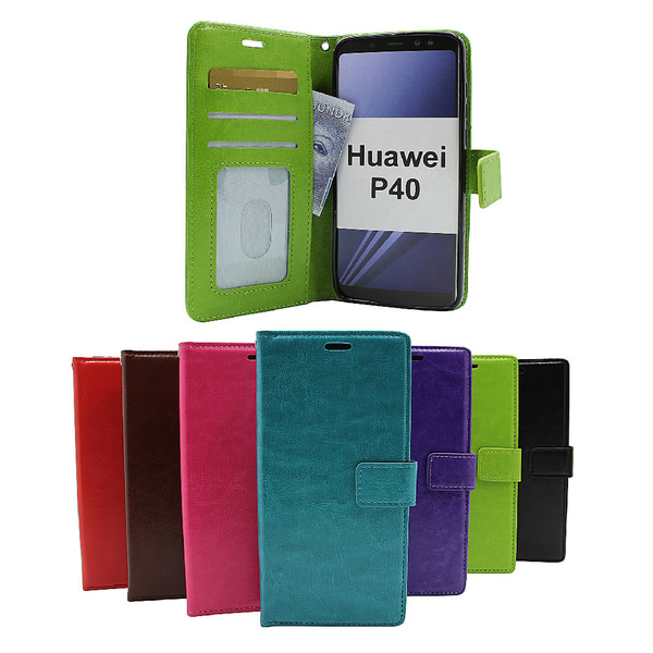 Crazy Horse Wallet Huawei P40 Turkos