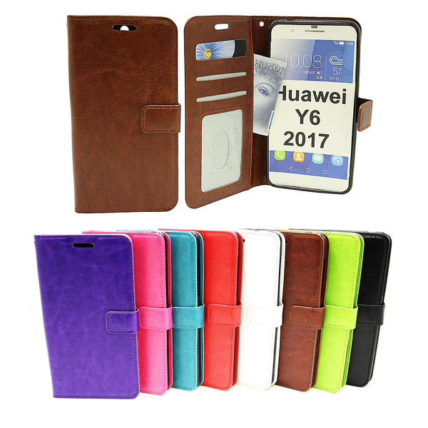 Crazy Horse Wallet Huawei Y6 2017 (MYA-L41) Turkos