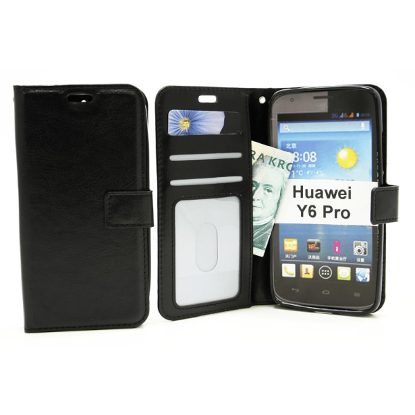 Crazy Horse Wallet Huawei Y6 Pro (TIT-L01) Turkos