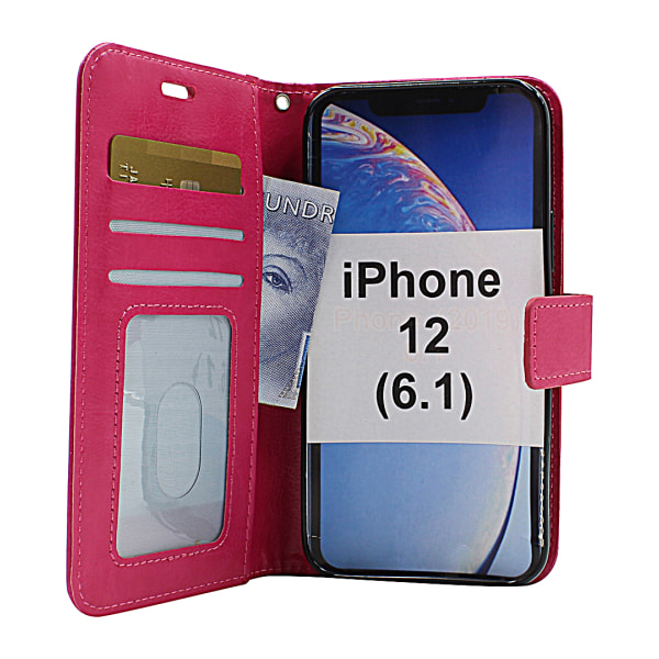 Crazy Horse Wallet iPhone 12 (6.1) (Svart) Brun