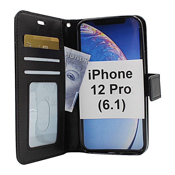 Crazy Horse Wallet iPhone 12 Pro (6.1) (Svart) Lila