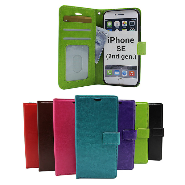 Crazy Horse Wallet iPhone SE (2nd Generation) Hotpink G642