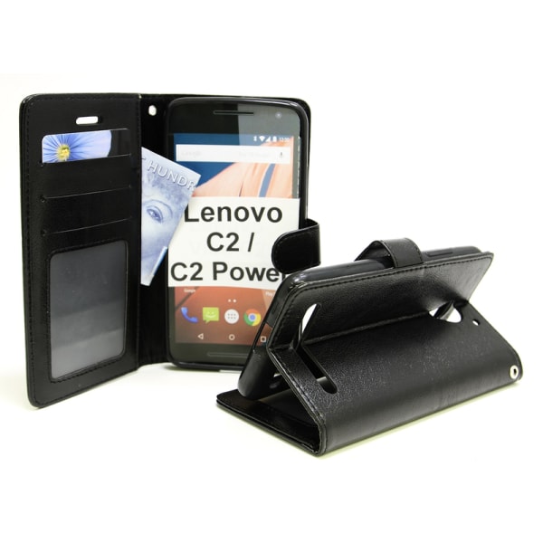 Crazy Horse Wallet Lenovo C2 Power Hotpink D665