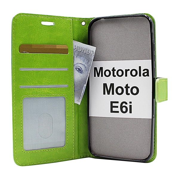 Crazy Horse Wallet Motorola Moto E6i Grön