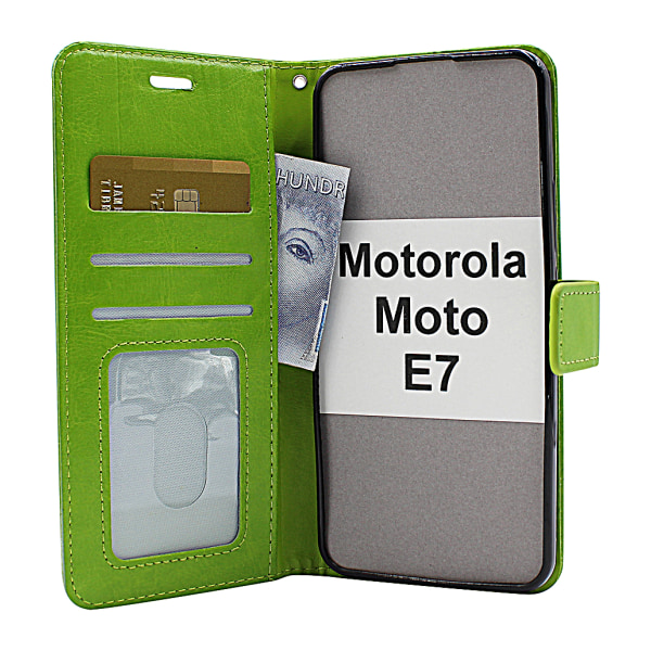Crazy Horse Wallet Motorola Moto E7 Brun