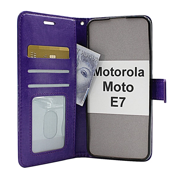 Crazy Horse Wallet Motorola Moto E7 Lila
