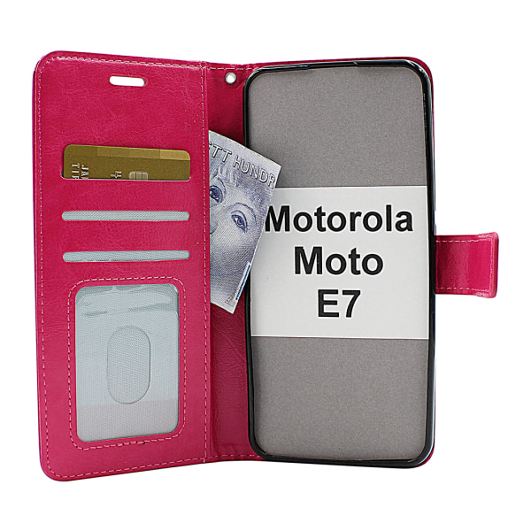 Crazy Horse Wallet Motorola Moto E7 Brun