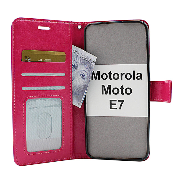 Crazy Horse Wallet Motorola Moto E7 Lila