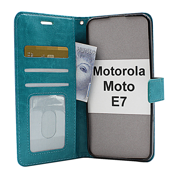 Crazy Horse Wallet Motorola Moto E7 Lila