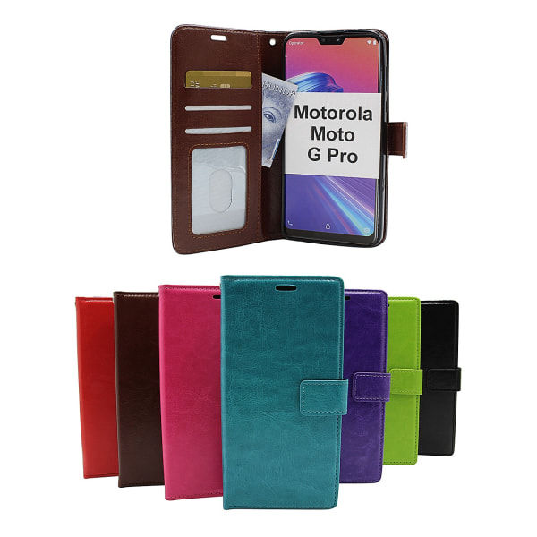 Crazy Horse Wallet Motorola Moto G Pro (Svart) Turkos