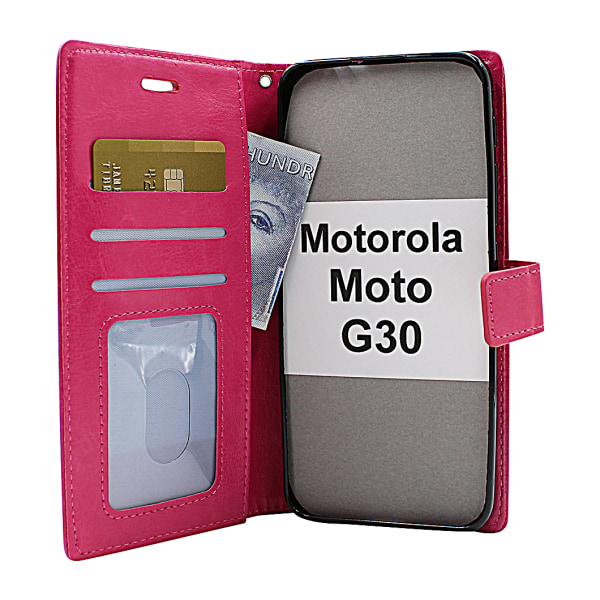 Crazy Horse Wallet Motorola Moto G30 Hotpink