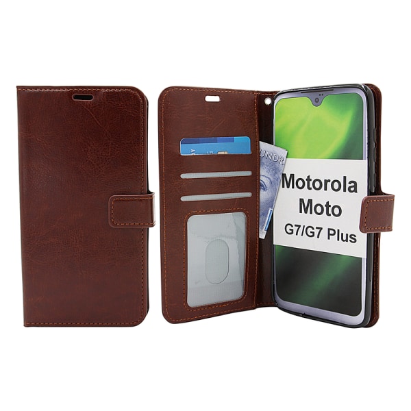 Crazy Horse Wallet Motorola Moto G7 / Moto G7 Plus Brun