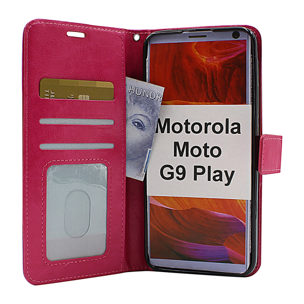 Crazy Horse Wallet Motorola Moto G9 Play (Svart) Brun