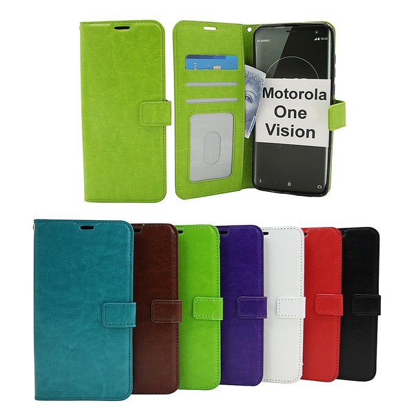 Crazy Horse Wallet Motorola One Vision Brun