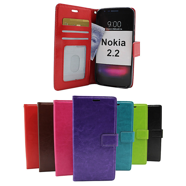 Crazy Horse Wallet Nokia 2.2 Turkos