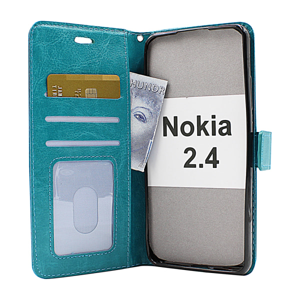 Crazy Horse Wallet Nokia 2.4 Lila